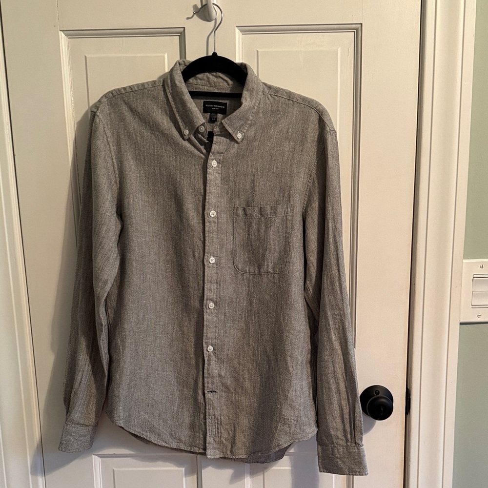 Club Monaco Gray Casual Button-Down Shirt